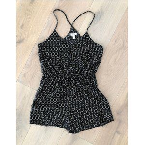 Silence + Noise Black Print Romper